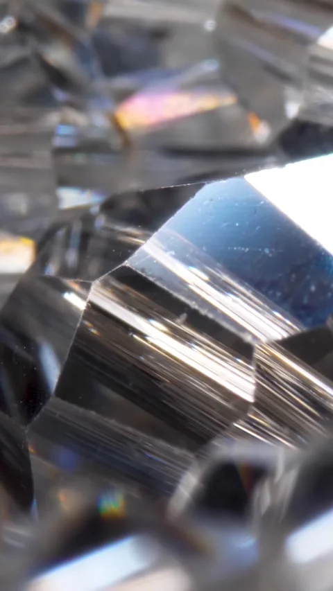 Beautiful diamond refracting light in vivid rainbow colors Stock Footage 280178649