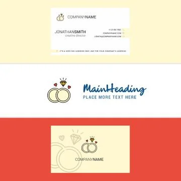 Beautiful Diamond ring Logo and business card. vertical Design Vector Stock Illustration