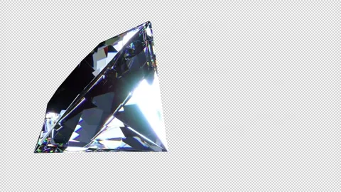 Beautiful Diamonds 3D Rotate Loop With Alpha Channel Stock Footage 305752373