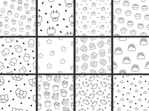 Beautiful different elements. Coloring Page. Stock Illustration