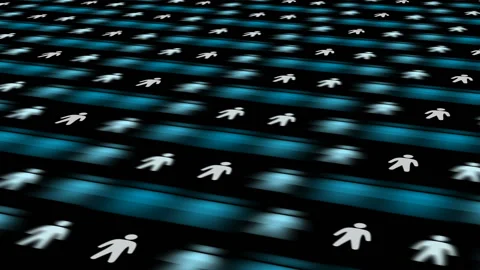 Beautiful Digital Blue Interface with Icons and Links Growing over the Business Stock Footage 86064292
