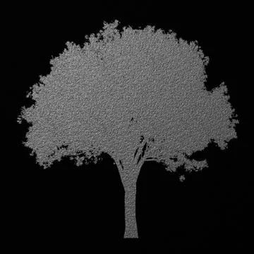 Beautiful digital texture pattern of tree silhouette isolated on black Stock Illustration