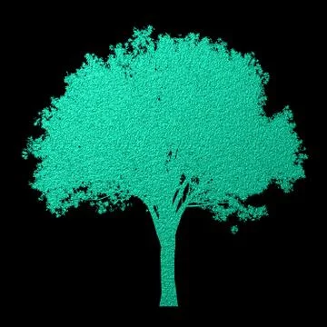 Beautiful digital texture pattern of tree silhouette isolated on black Stock Illustration