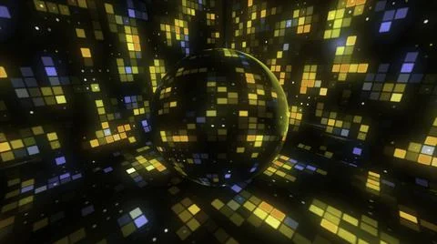 Beautiful disco ball rotating inside the night club, concept of fun and dancing Illustrazione stock