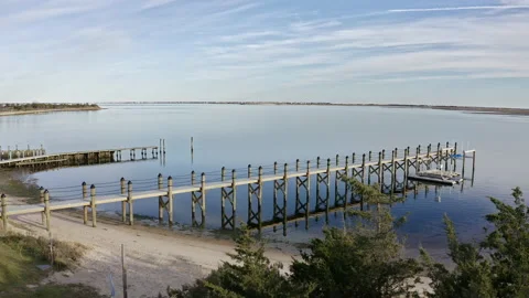 Beautiful dock in the hamptons Stock Footage 168716475