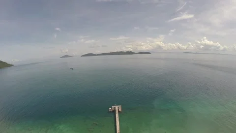 Beautiful Dock Of The Tropical Caribbean Island Stock Footage 147381253