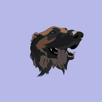 Beautiful dog icon. Vector muzzle dog Stock Illustration