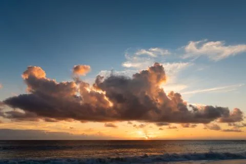 Beautiful dramatic dark sky above indian ocean Stock Photos