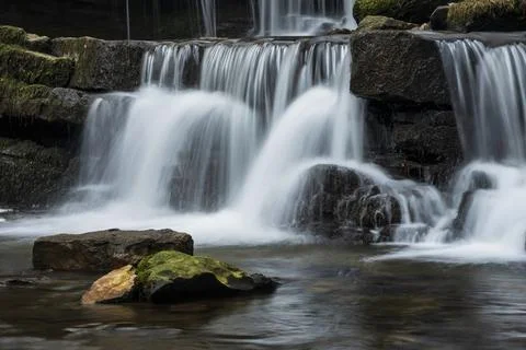 Beautiful dramatic landscape image of Scaleber Force waterfall in Yorkshire.. Stock Photos