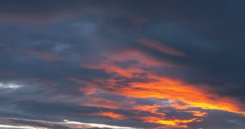Beautiful dramatic nature clouds in red, orange, purple sunrise. 4k UHD Stock Footage 107471122