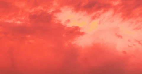 Beautiful dramatic nature clouds in red, orange, purple sunset. 4k UHD Stock Footage 107477708