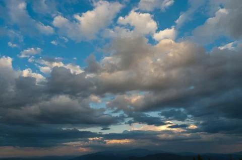 Beautiful dramatic sky with clouds Stock Photos