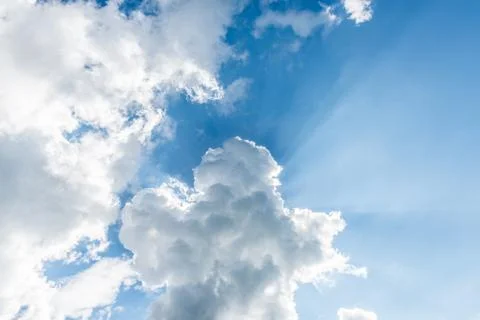 Beautiful dramatic sky with sun rays. Stock-Fotos