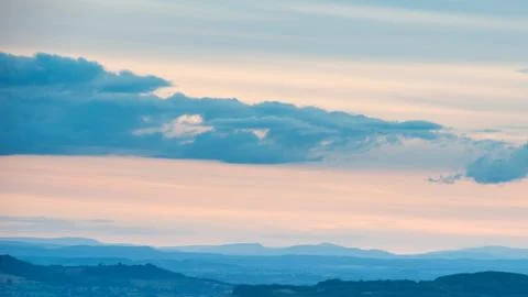Beautiful dramatic Summer sunset landscape over English countryside with stun Stock Photos