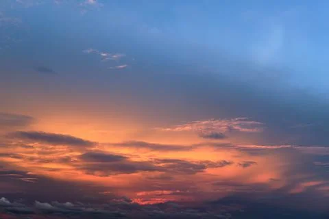 Beautiful Dramatic Sunset Cloud Scape, Cloudy Sky Background. Photos