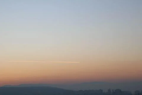 Beautiful dramatic sunset landscape during evening Stock Photos