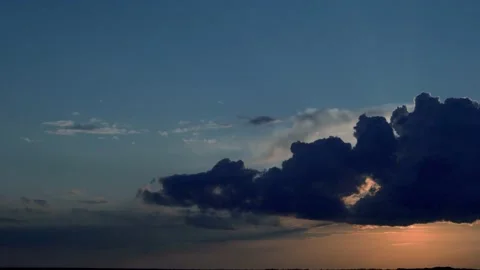 Beautiful Dramatic Sunset Sky and Cloud, Time Lapse 4k. The Sun Comes Out from u Stock Footage 153613925