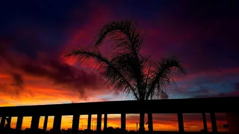 Beautiful dramatic sunset sky Stock Photos