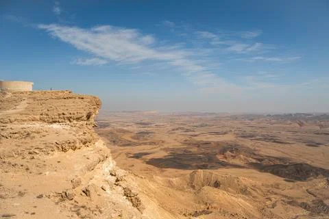 Beautiful dramatic view of the desert. Wilderness. Nature landscape. Makhtesh Stock Photos