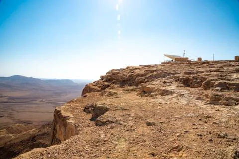 Beautiful dramatic view of the desert. Wilderness. Nature landscape. Makhtesh Stock Photos