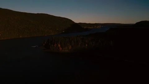 Beautiful Drone Aerial of Swift Current, Newfoundland and Labrador's Coastline Stock Footage 289664166