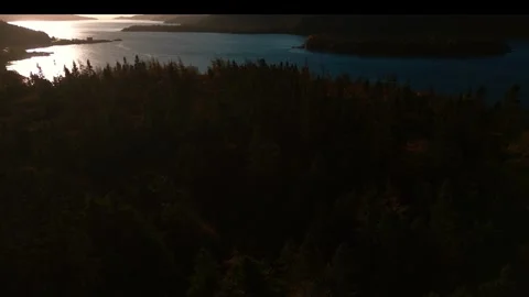 Beautiful Drone Aerial of Swift Current, Newfoundland and Labrador's Coastline Stock Footage 289664191