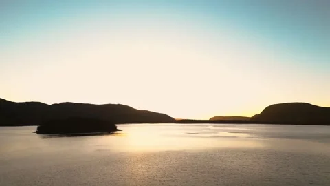 Beautiful Drone Aerial of Swift Current, Newfoundland and Labrador's Coastline Stock Footage 289664201