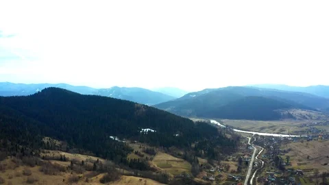 Beautiful drone flights over forests with beautiful views of mountains and fores Stock Footage 127085699