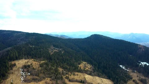 Beautiful drone flights over forests with beautiful views of mountains and fores Stock Footage 127085704