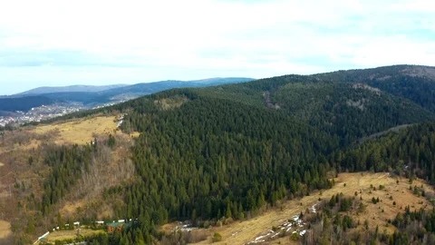 Beautiful drone flights over forests with beautiful views of mountains and fores Stock Footage 127085791