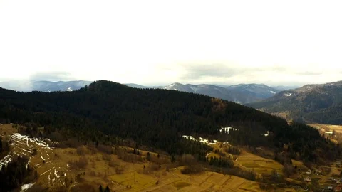 Beautiful drone flights over forests with beautiful views of mountains and fores Stock Footage 127086048