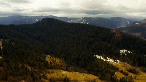 Beautiful drone flights over forests with beautiful views of mountains and fores Stock Footage 127086070
