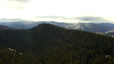 Beautiful drone flights over forests with beautiful views of mountains and fores Stock Footage 127086086