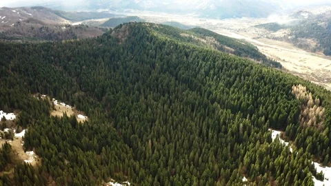Beautiful drone flights over forests with beautiful views of mountains and fores Stock Footage 127086111