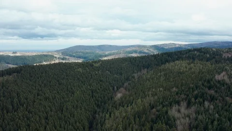 Beautiful drone flights over forests with beautiful views of mountains and fores Stock Footage 127086182