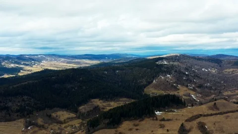 Beautiful drone flights over forests with beautiful views of mountains and fores Stock Footage 127086226