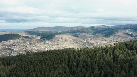 Beautiful drone flights over forests with beautiful views of mountains and fores Stock Footage 127086230