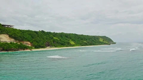 Beautiful drone fly over the ocean with wave, in Bali, 2K Stock Footage 246100663
