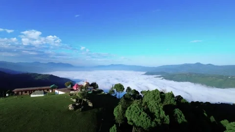 Beautiful drone shot off clouds in mountains Himalayas India Video stock 252072040