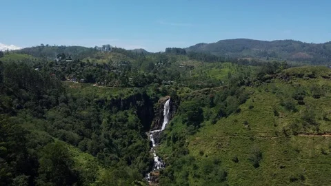 Beautiful Drone shot of Devon Waterfall from above Stock Footage 305902201