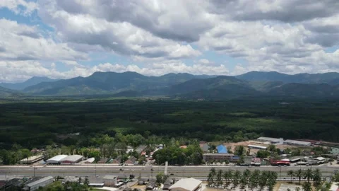 Beautiful drone timelapse - clouds moving fast Stock Footage 192572298