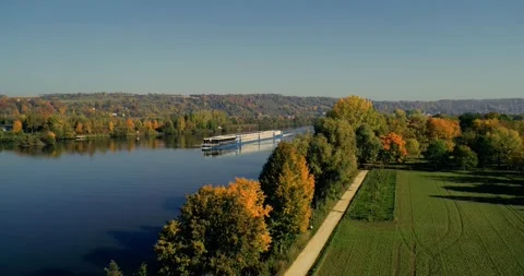 Beautiful drone video above a bavarian landscape in autumn Stock Footage