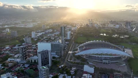 Beautiful Drone Video Flying Over San Jose, Costa Rica 스톡 동영상 237299754
