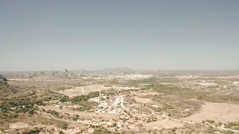 Beautiful Drone view going forward of a valley, Quixadá, Brazil, D-log.  Video stock 120246180