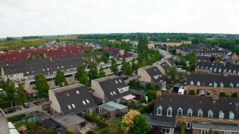 Beautiful drone view over a town in the south of the Netherlands, Etten-Leur. Stock Footage 246474174