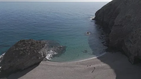 Beautiful Drone view Playa de los muertos - Spain Carboneras Video stock 300556414