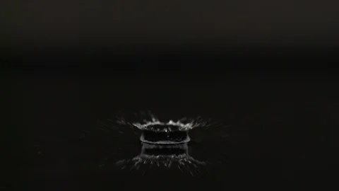 Beautiful drop of water bouncing off water surface in slowmotion HD Video stock 99233844