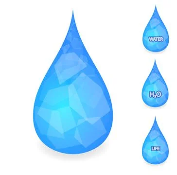Beautiful drop of water with polygons Stock Illustration