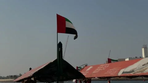 A Beautiful Dubai flag Stock Footage 156714270