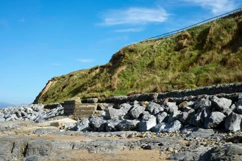 Beautiful dunes and wave breakers Stock Photos